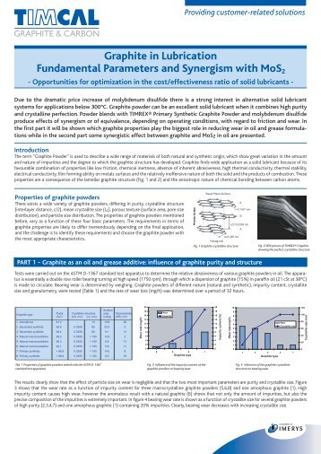 Graphite in Lubrication Fundamental Parameters and ... - Timcal