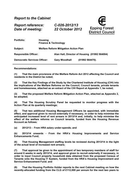 Welfare Reform Mitigation Action Plan Pdf 120 Kb Meetings