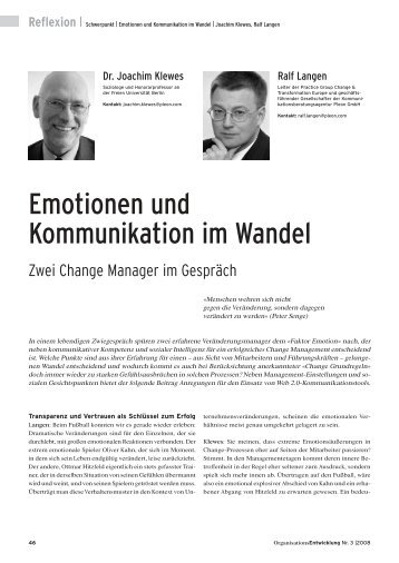 Emotionen und Kommunikation im Wandel - Pleon Publico