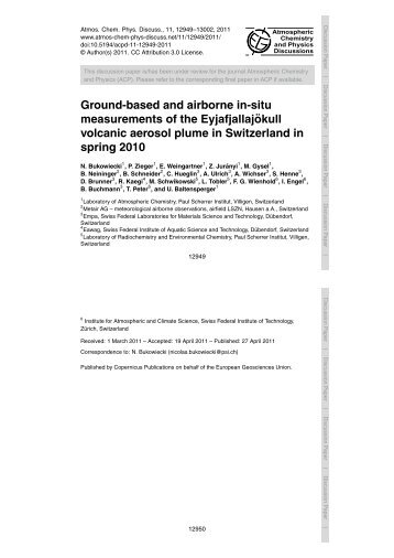 Ground-based and airborne in-situ measurements of the ... - ACPD