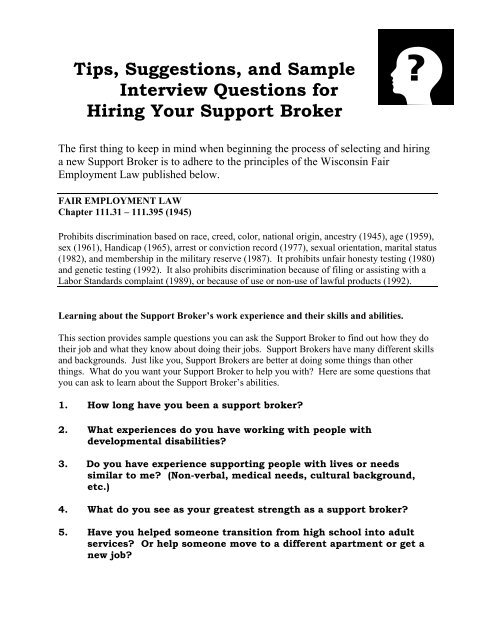 Interview Questions Hiring Your Support Broker Community 