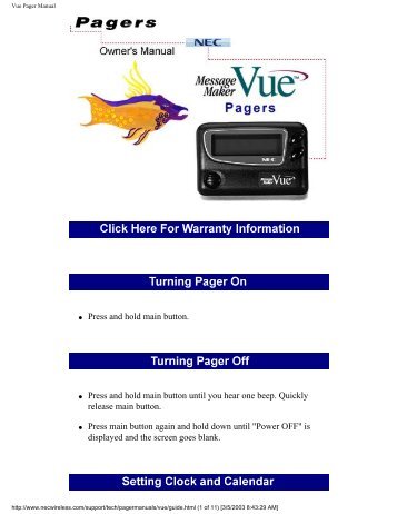 Vue Pager Manual - American Messaging