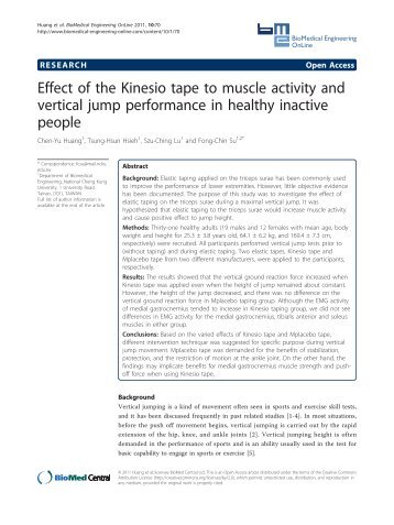 Effect of the Kinesio tape to muscle activity and vertical jump ...