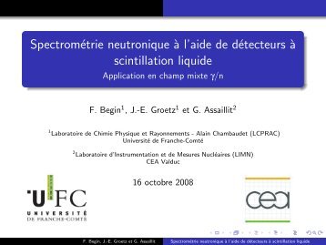 Spectrométrie neutronique à l'aide de détecteurs à scintillation - LARD