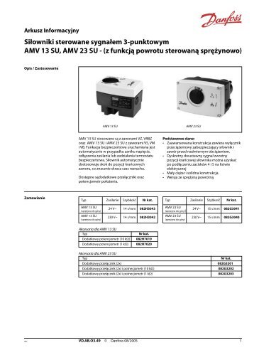 Siłowniki sterowane sygnałem 3-punktowym AMV 13 SU ... - Danfoss