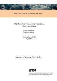 The Dynamics of Economic Integration: Theory and Policy - CER-ETH