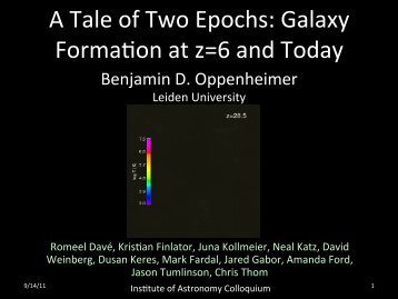 A Tale of Two Epochs: Galaxy Forma(on at z=6 and Today
