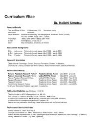 Curriculum Vitae Dr. Keiichi Umetsu - Academia Sinica