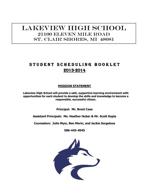 LAKEVIEW hIGH SCHOOL - Lakeview Public Schools - Macomb ...