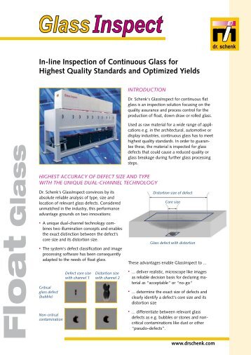 In-line Inspection of Continuous Glass for ... - Dr. Schenk GmbH