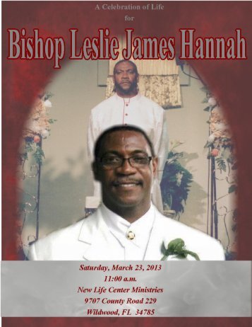 Bishop Leslie James Hannah - Home Page