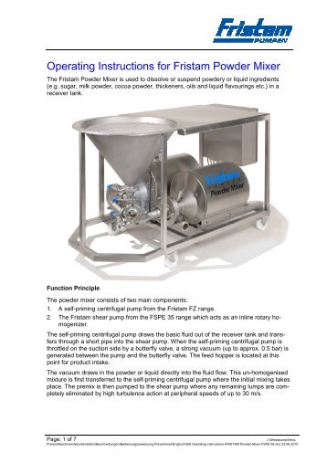 Fristam Powder Mixer - Consolidated Pumps