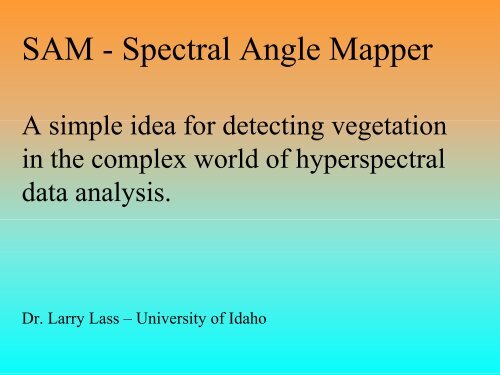Target Aspect Angle Sam SAM - Spectral Angle Mapper -- A Simple Idea for ...