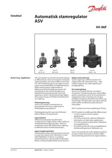 Automatisk stamregulator ASV - Danfoss VÃ¤rme