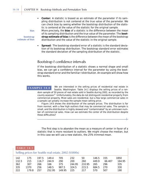 Chapter 14 - Bootstrap Methods and Permutation Tests - WH Freeman