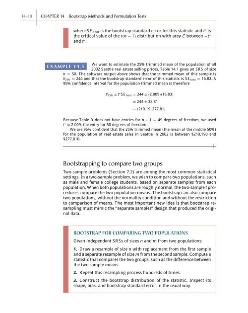 Chapter 14 - Bootstrap Methods and Permutation Tests - WH Freeman