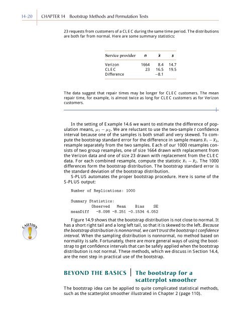 Chapter 14 - Bootstrap Methods and Permutation Tests - WH Freeman