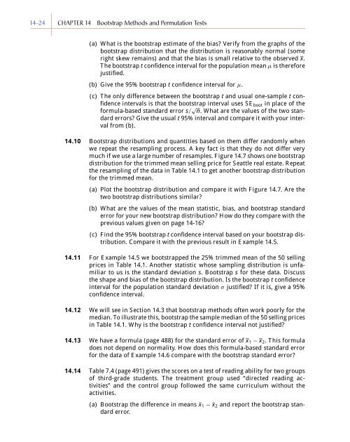 Chapter 14 - Bootstrap Methods and Permutation Tests - WH Freeman