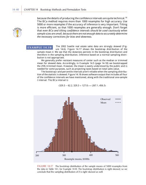 Chapter 14 - Bootstrap Methods and Permutation Tests - WH Freeman