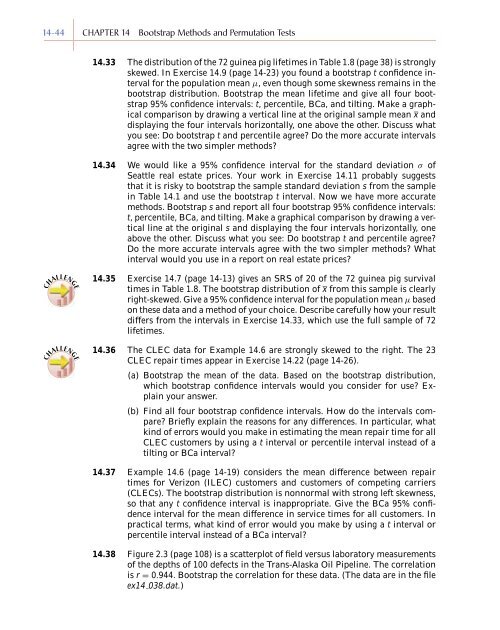 Chapter 14 - Bootstrap Methods and Permutation Tests - WH Freeman