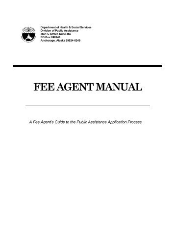Fee Agent Manual - Alaska Department of Health and Social ...