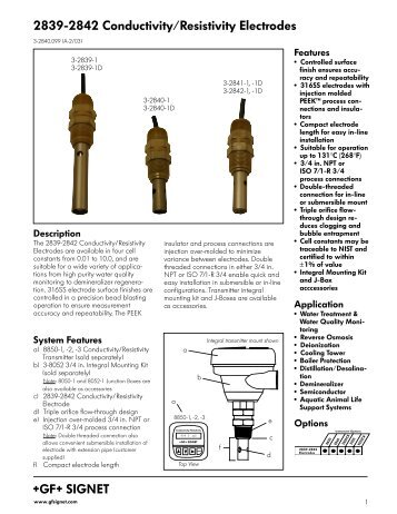 2839-2842 Conductivity/Resistivity Electrodes - KTH Sales, Inc.