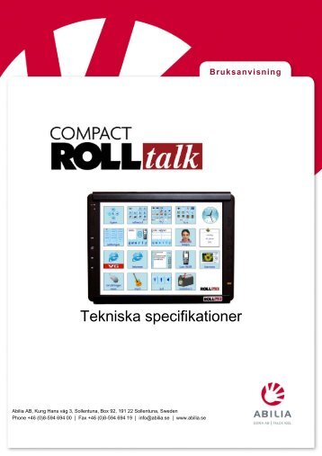 Tekniska specifikationer - Abilia