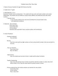 Textbook Lesson Plan: Place Value 1. Name of ... - Students.ou.edu