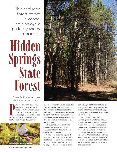 OutdoorIllinois April 2010 Hidden Springs State Forest - Illinois DNR