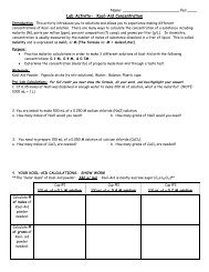 Lab Activity Kool Aid Concentration