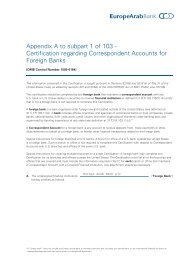 Appendix A to subpart 1 of 103 - Certification ... - Arab Bank Plc