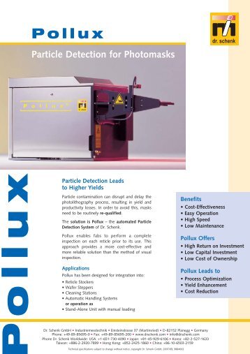 Pollux - Dr. Schenk Inspection Systems