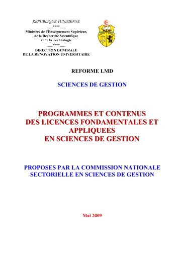 Licence fondamentale en gestion - MinistÃ¨re de l'Enseignement ...