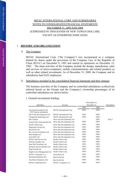 Letter To Shareholders - Mitac