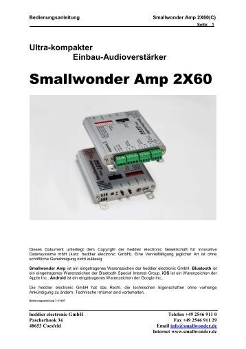 Bedienungsanleitung Smallwonder Amp 2X60