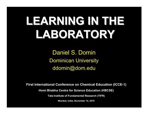 Daniel S. Domin - Homi Bhabha Centre For Science Education ...