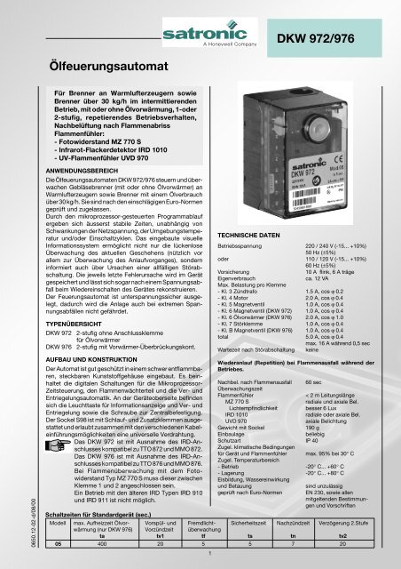 DKW 972/976 Ãlfeuerungsautomat - Seltron