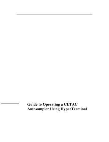 Guide to Operating a CETAC Autosampler Using HyperTerminal