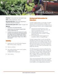 All About Hunger Worksheet - Canadian Foodgrains Bank