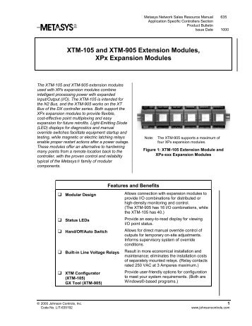 XTM-105 and XTM-905 Extension Modules, XPx ... - ShanControls