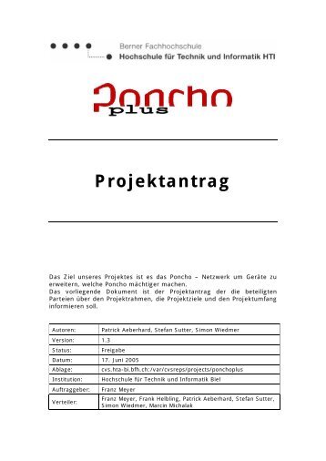 Projektantrag - Berner Fachhochschule