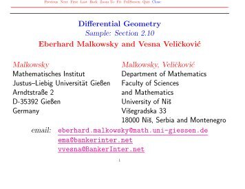 Differential Geometry, Sample: Section 2.10