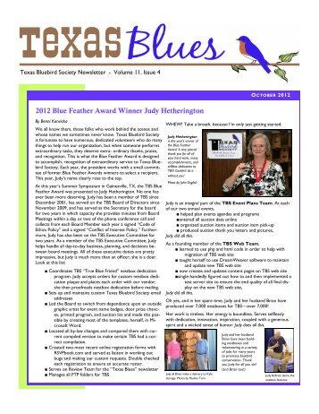 2012 Blue Feather Award Winner Judy Hetherington
