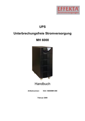 UPS Unterbrechungsfreie Stromversorgung MH 6000 - Zetbox