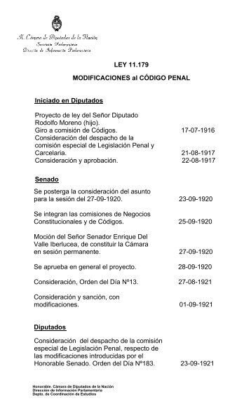 Ley.11179.Debate.Código.Penal.Modificación