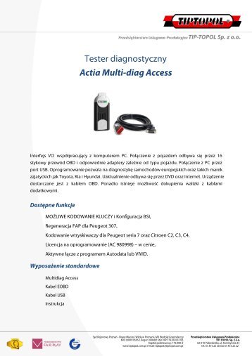Tester diagnostyczny Actia Multi-diag Access - TIPTOPOL