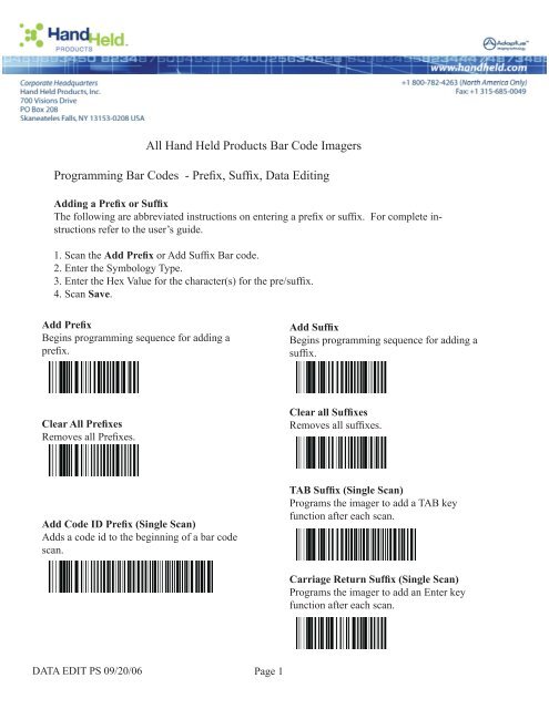 Programming Bar Codes - Pointofsale.nl