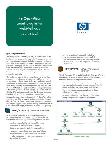 hp OpenView smart plug-in for webMethods