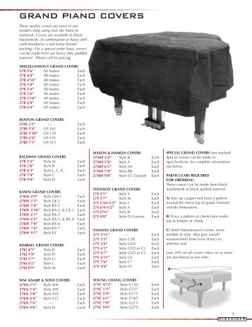 GRAND PIANO COVERS - Schaff Piano Supply Co.