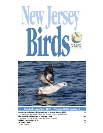 March through May, 2009 - New Jersey Audubon Society